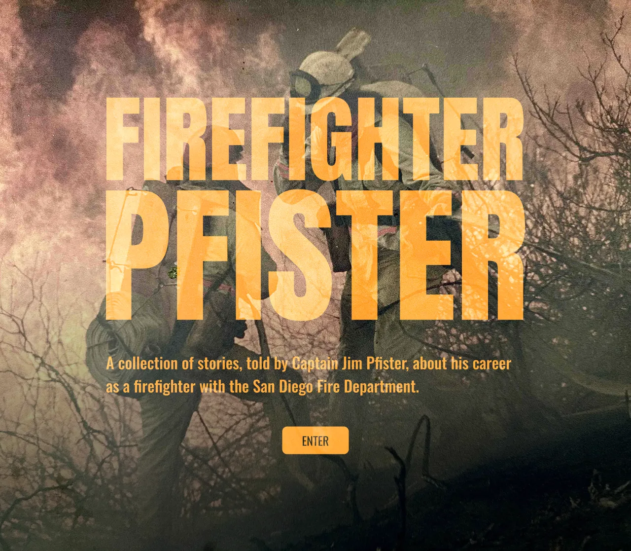 Screenshot of the home page of the Firefighter Pfister site
